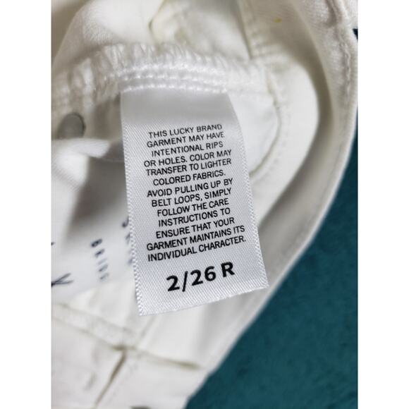Lucky Brand Jeans Size 2 Women White Stretch Fray Hem High Rise Skinny Bridgette - Picture 5 of 15